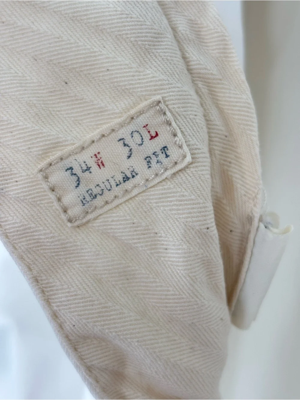 J. Crew 100% Cotton Classic White Men's Regular Fit Chino Pants Size 34x30